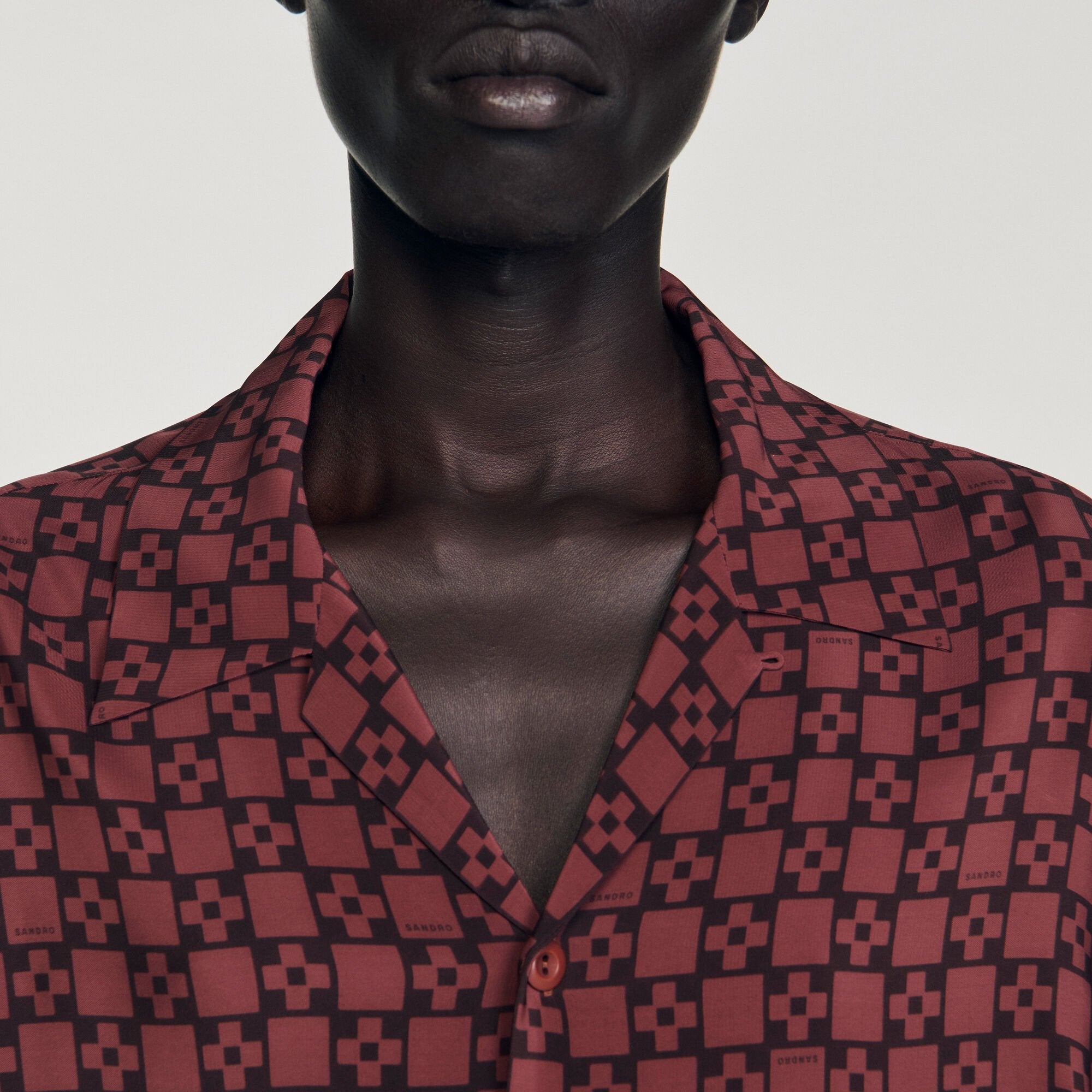 Printed loose-fit shirt Cognac Sandro Men