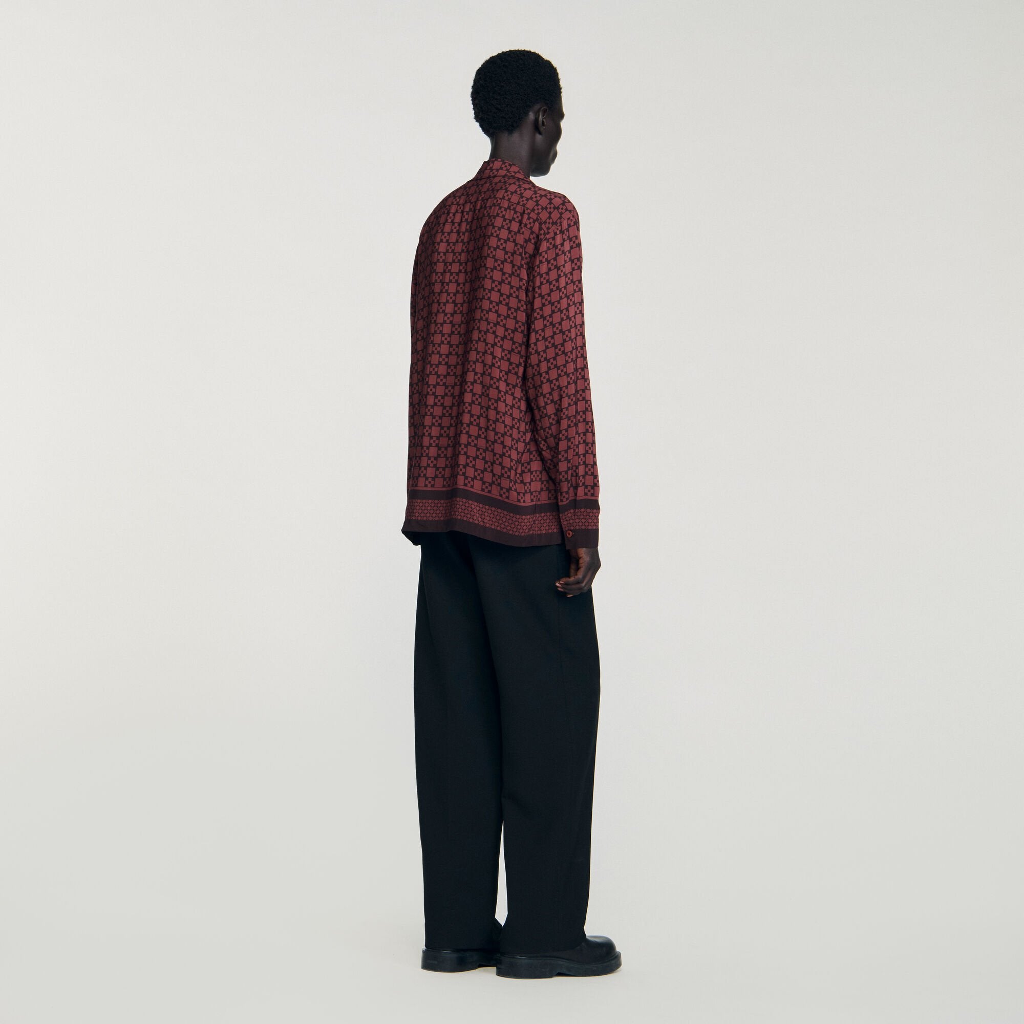 Printed loose-fit shirt Cognac Sandro Men