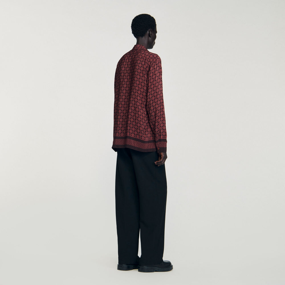 Printed loose-fit shirt Cognac Sandro Men
