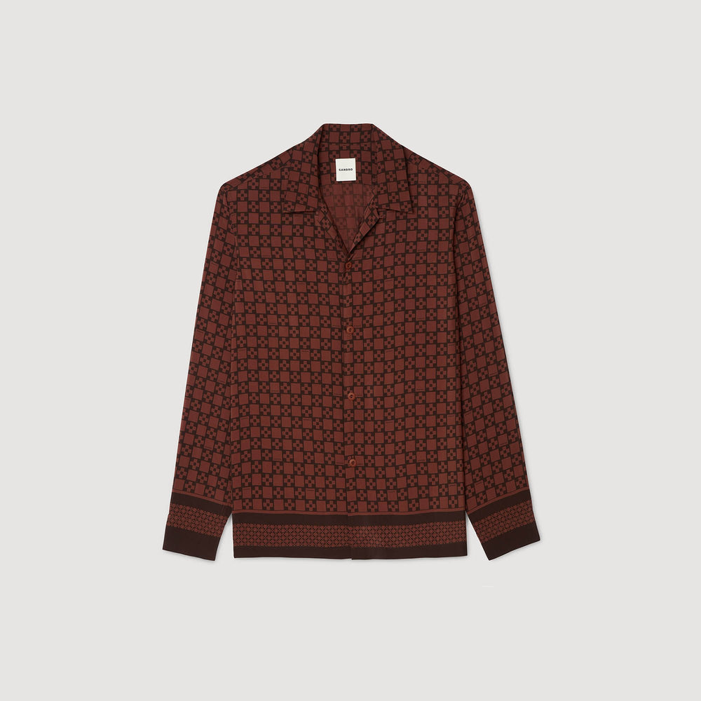 Printed loose-fit shirt Cognac Sandro Men