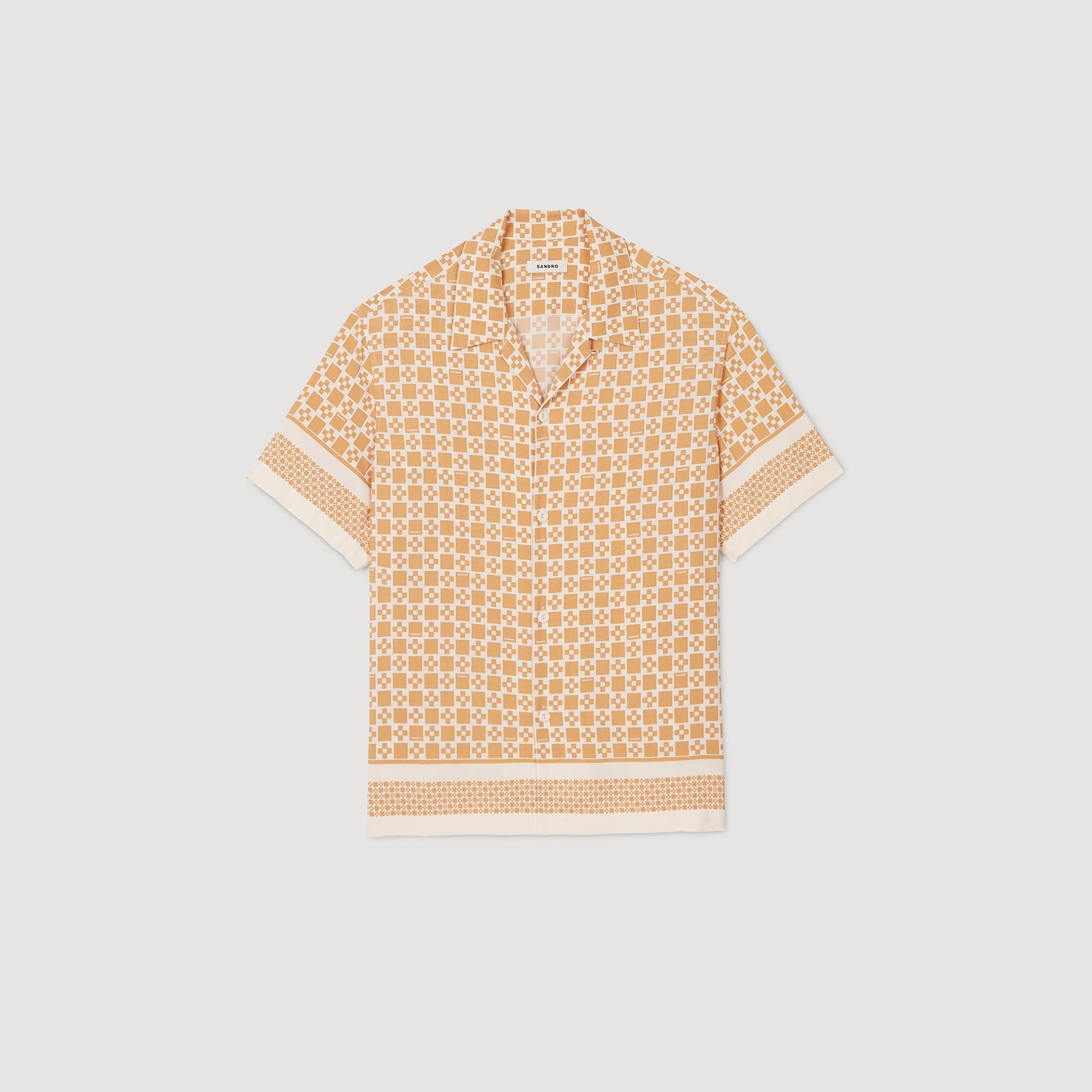 Square Cross motif flowing shirt Fire Sandro Men
