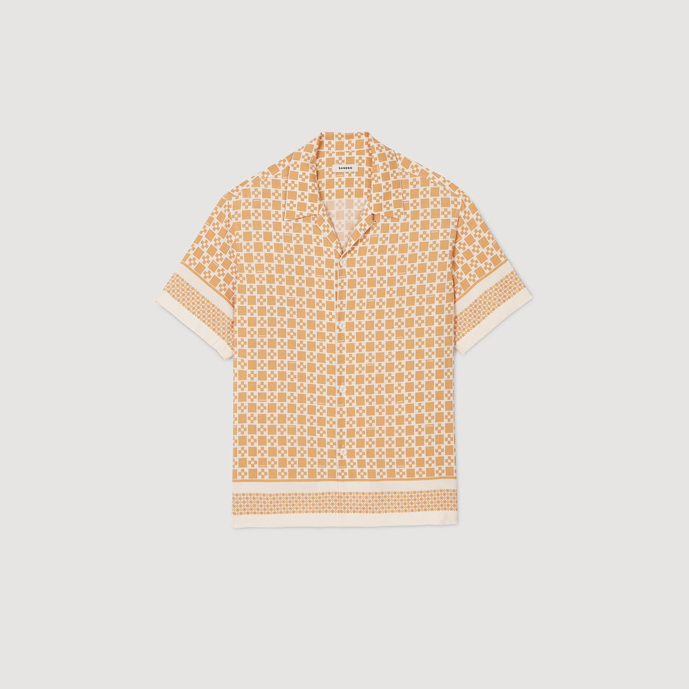 Square Cross motif flowing shirt Fire Sandro Men