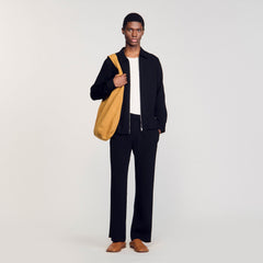 Pleated shirt Black Sandro Men