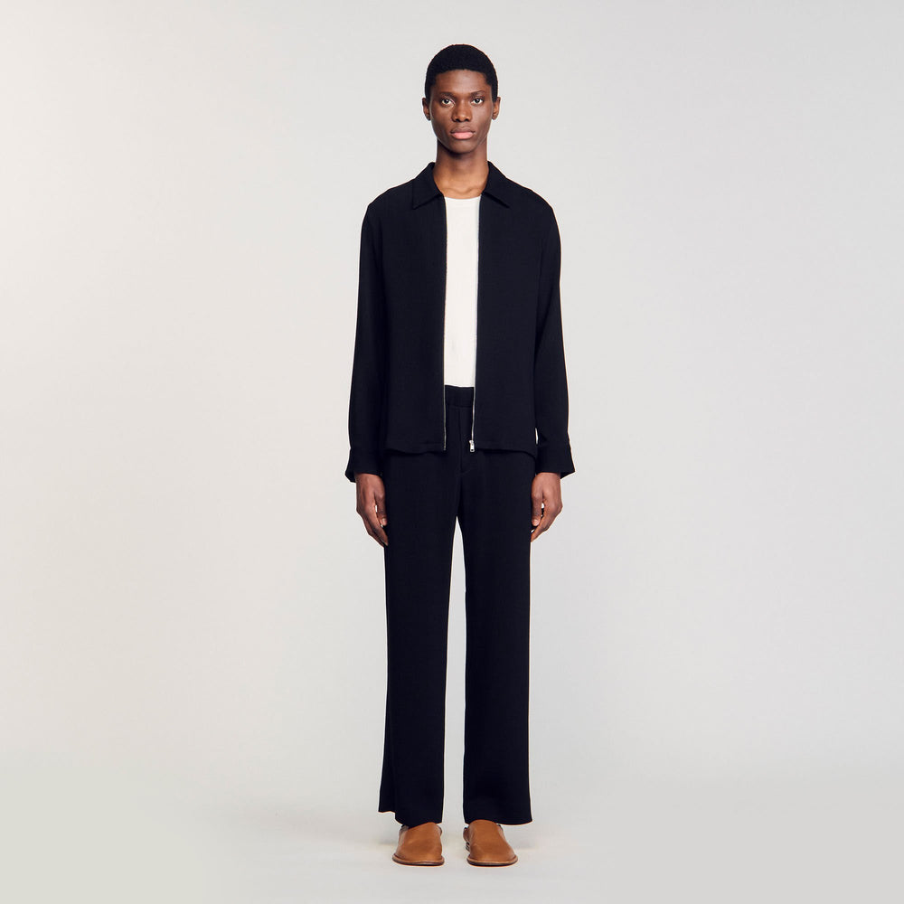 Pleated shirt Black Sandro Men