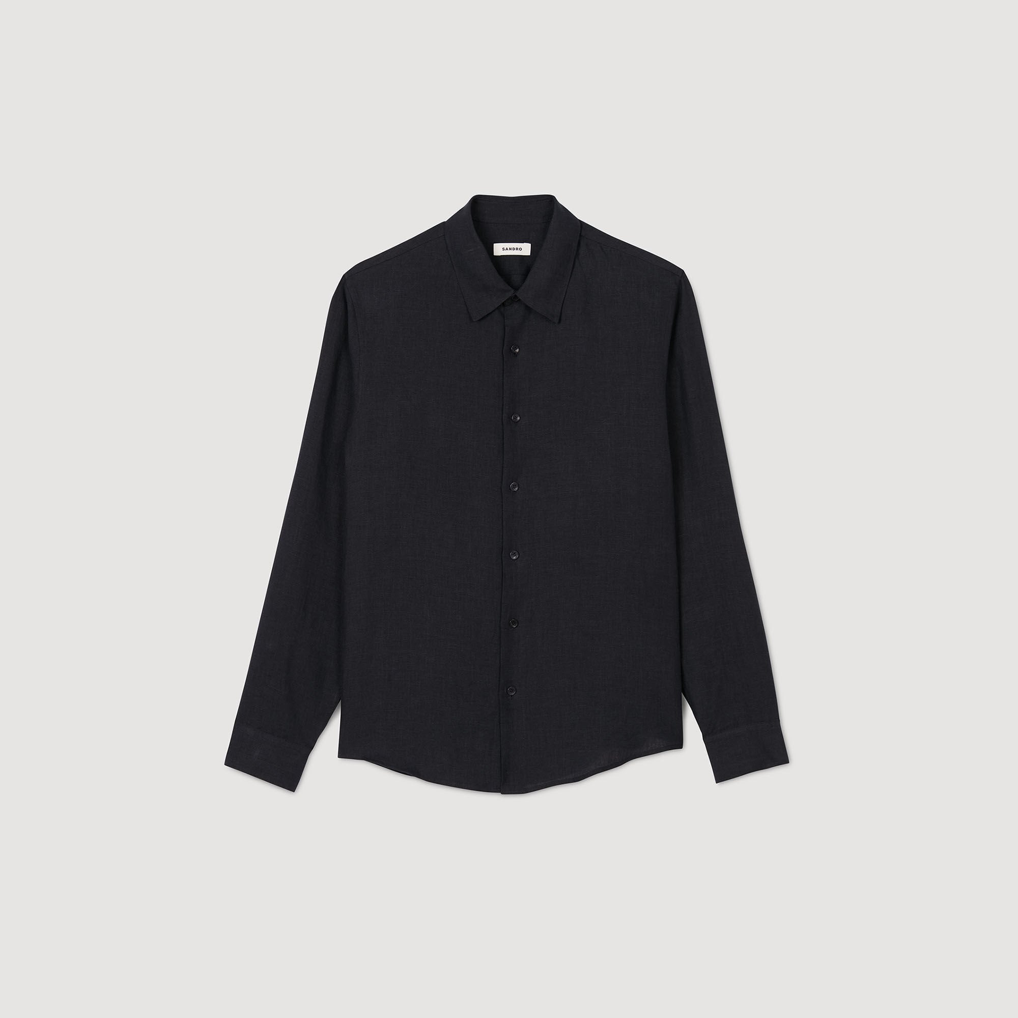Linen shirt Navy Blue Sandro Men