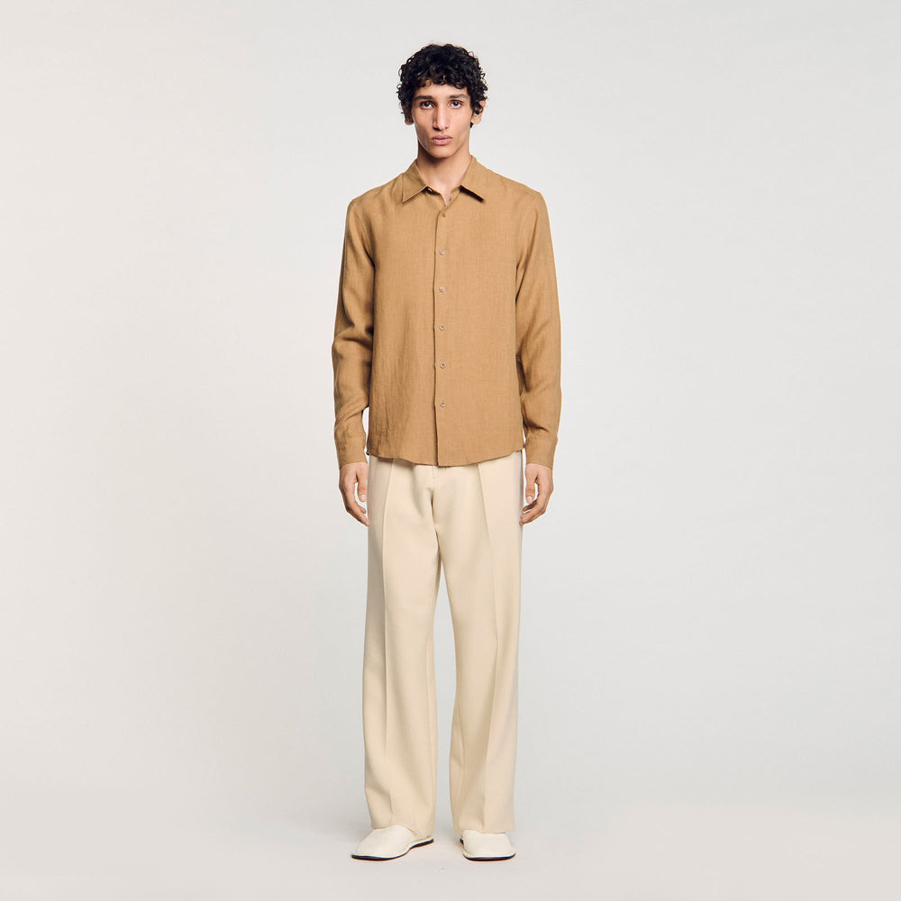 Linen shirt Dark Sand Sandro Men