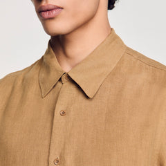 Linen shirt Dark Sand Sandro Men