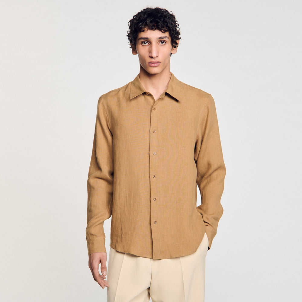 Linen shirt Dark Sand Sandro Men