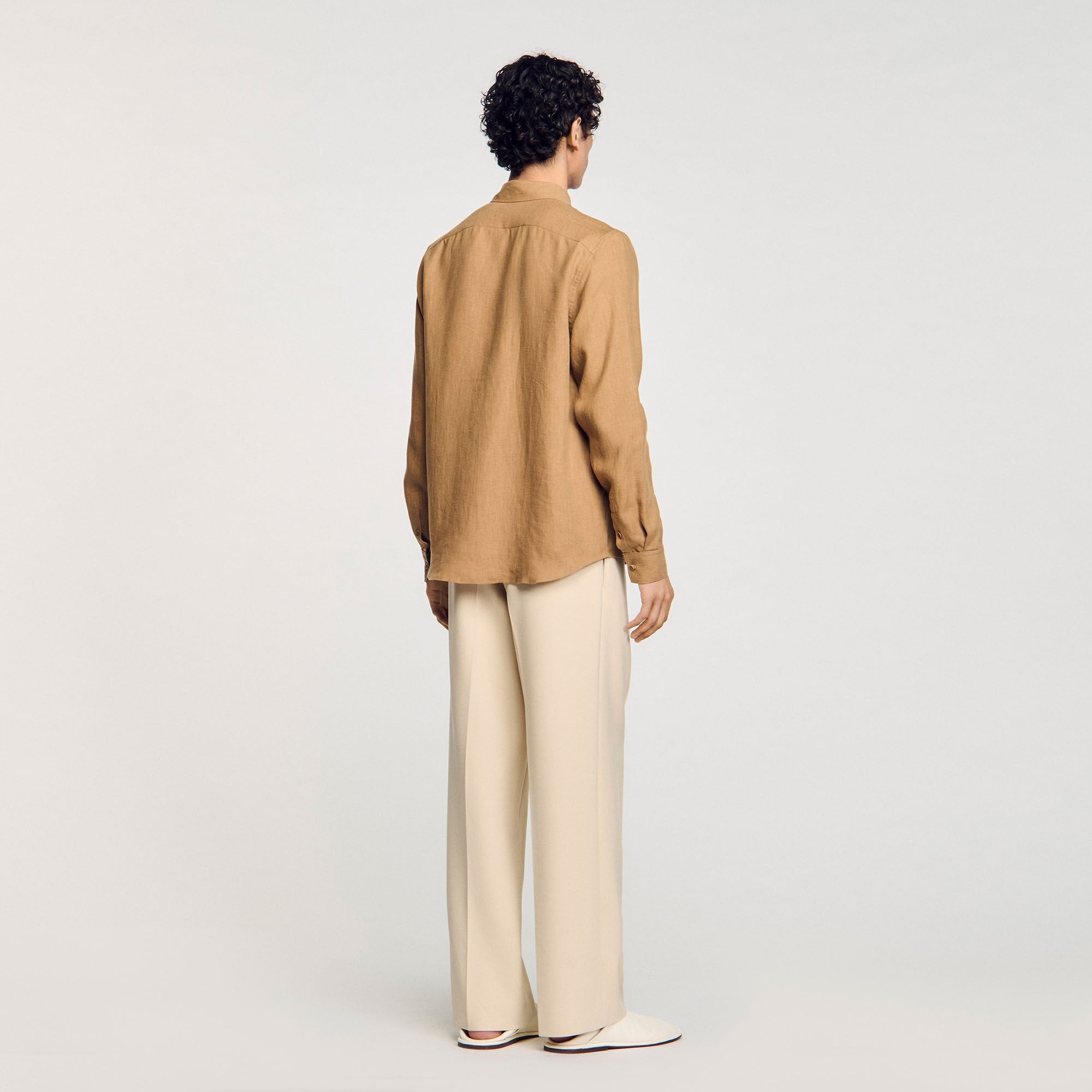 Linen shirt Dark Sand Sandro Men