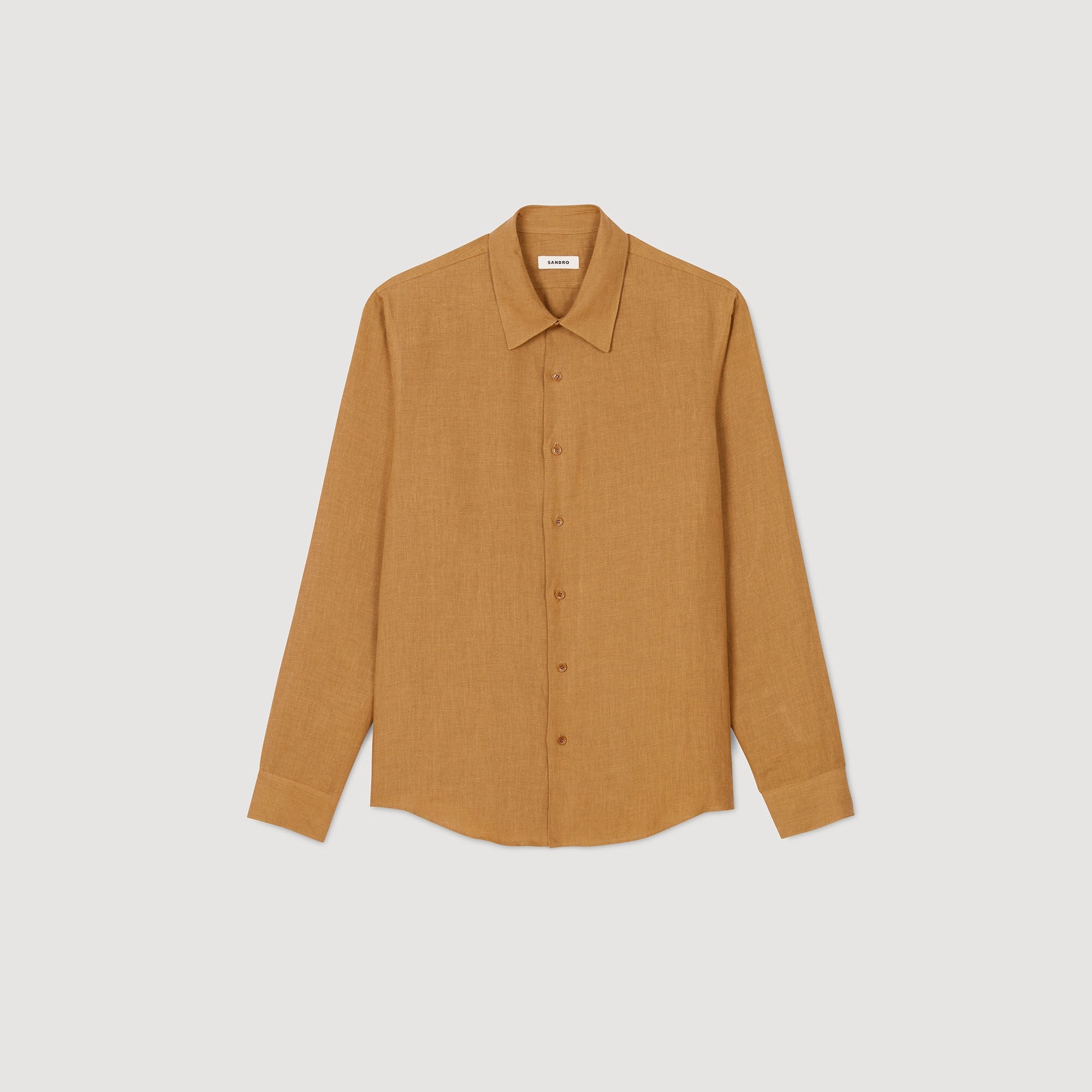 Linen shirt Dark Sand Sandro Men