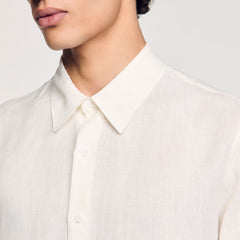 Linen shirt Ivory. Sandro Men