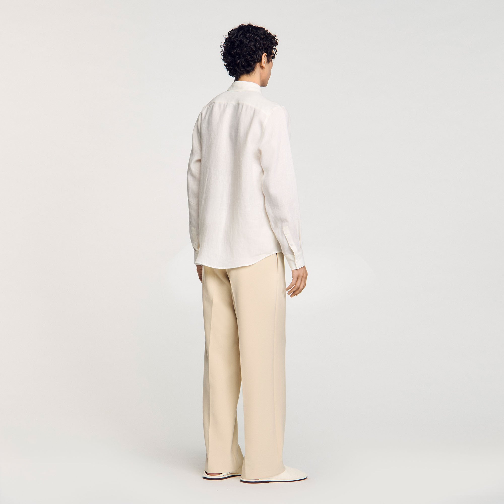 Linen shirt Ivory. Sandro Men