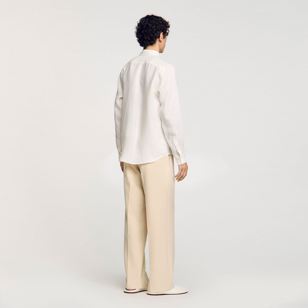 Linen shirt Ivory. Sandro Men
