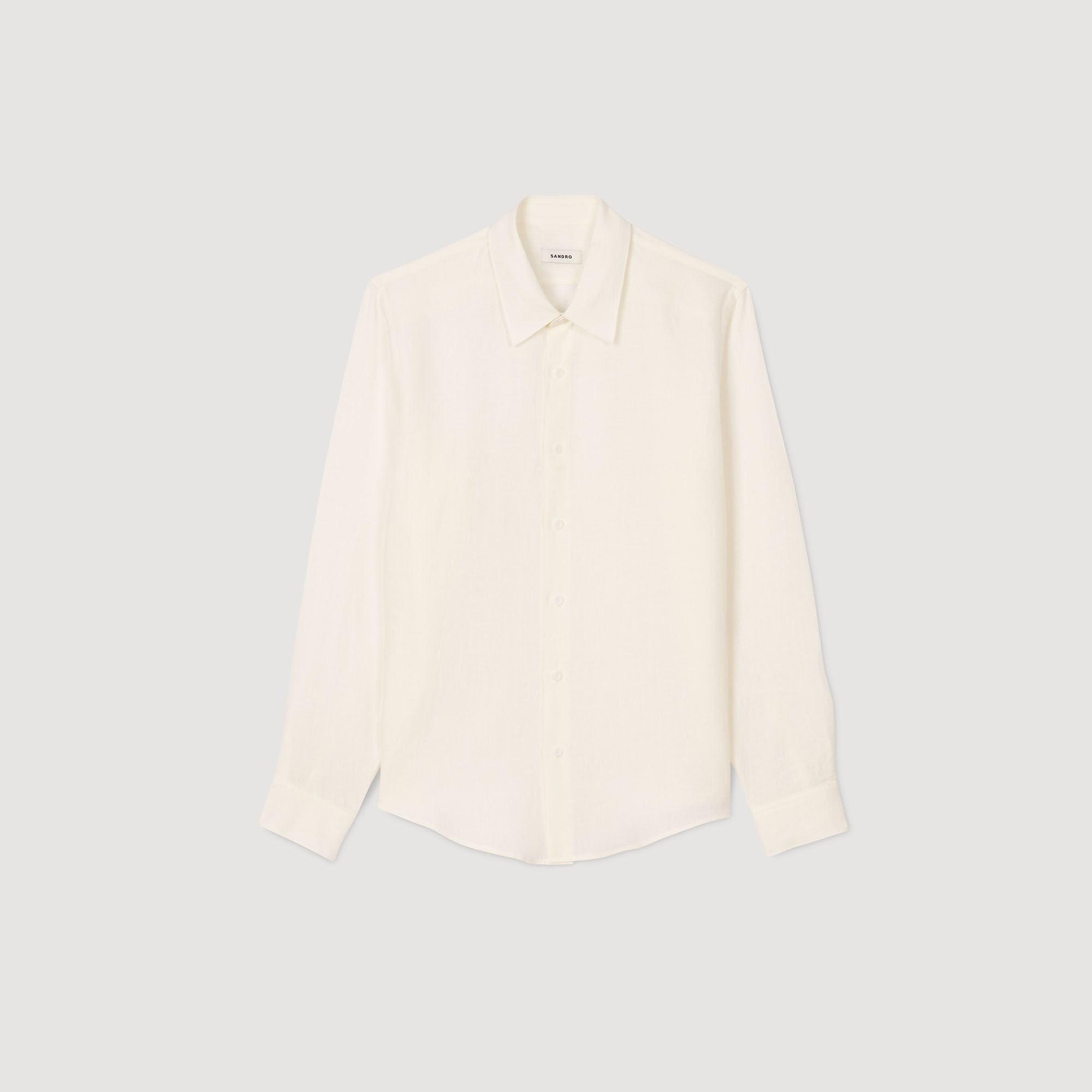 Linen shirt Ivory. Sandro Men