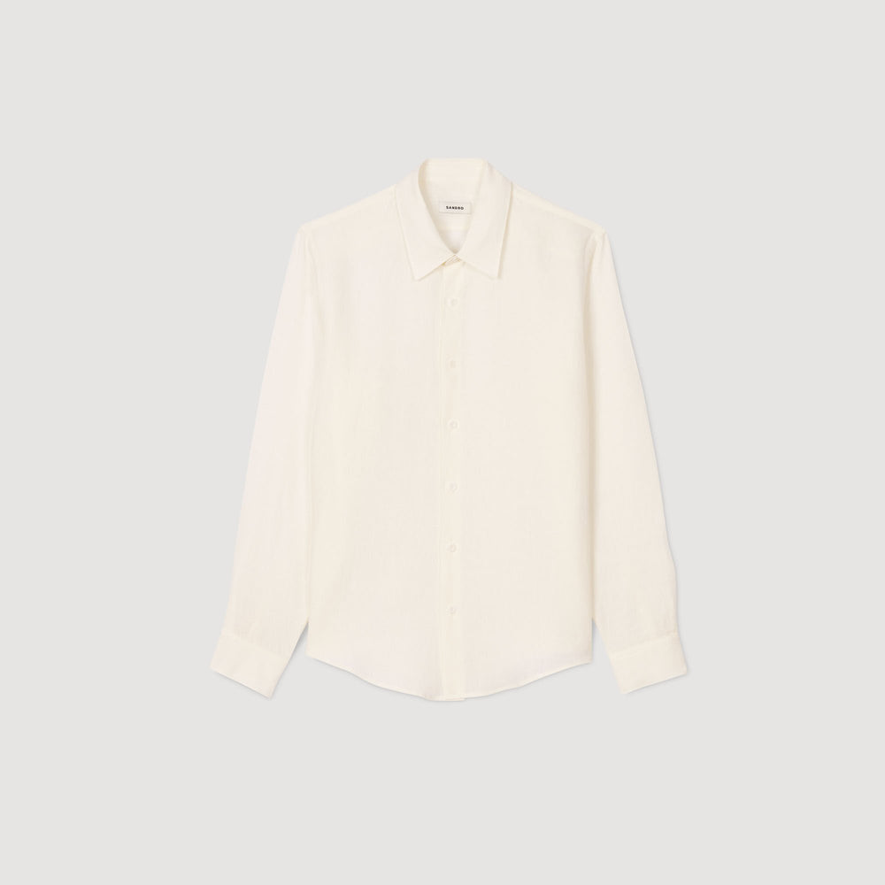 Linen shirt Ivory. Sandro Men