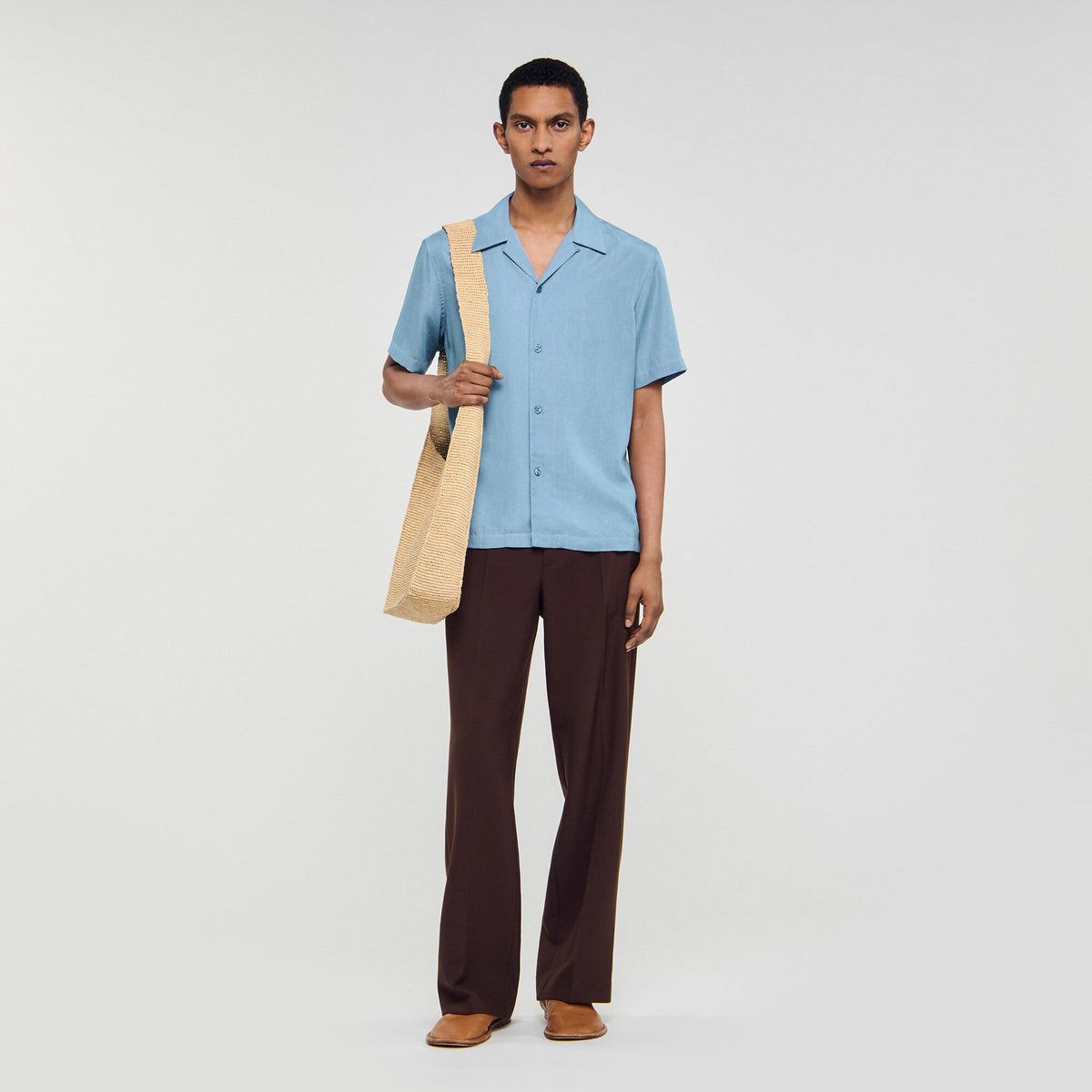 Short-sleeved shirt Chambray Sandro Men