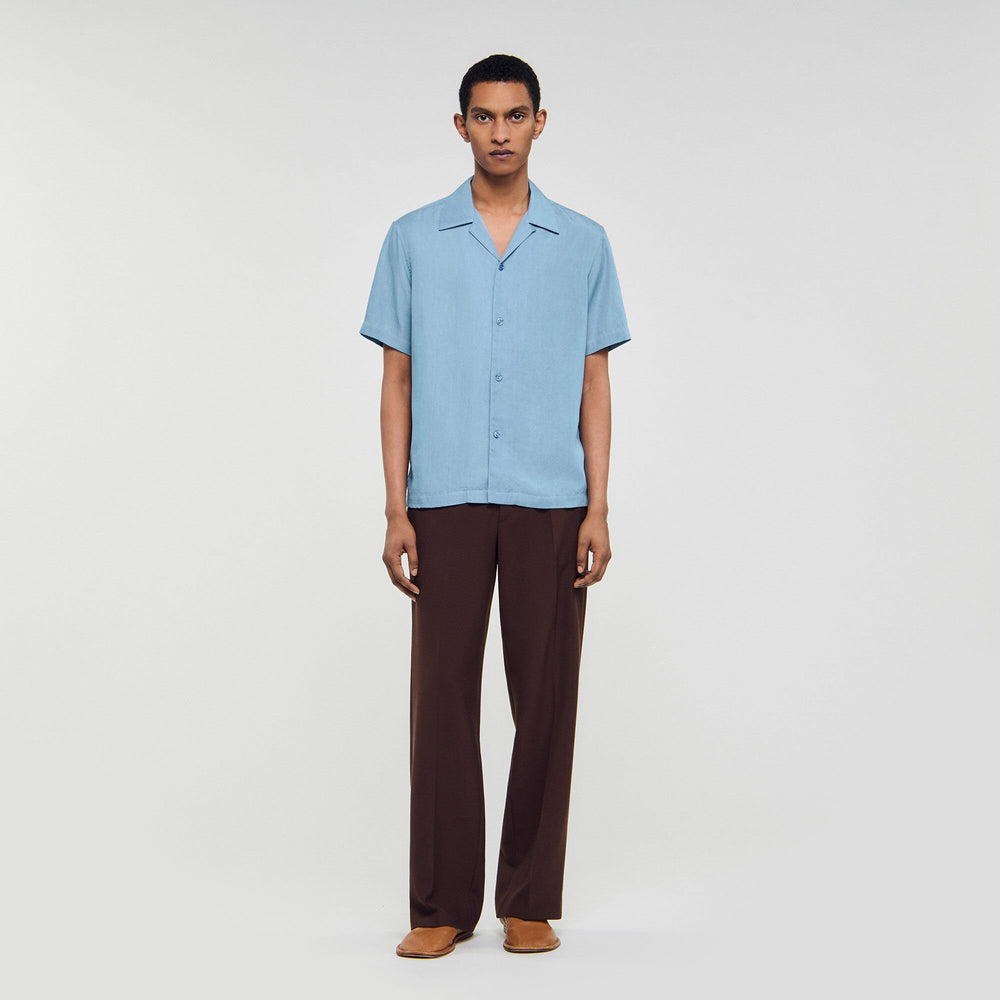 Short-sleeved shirt Chambray Sandro Men