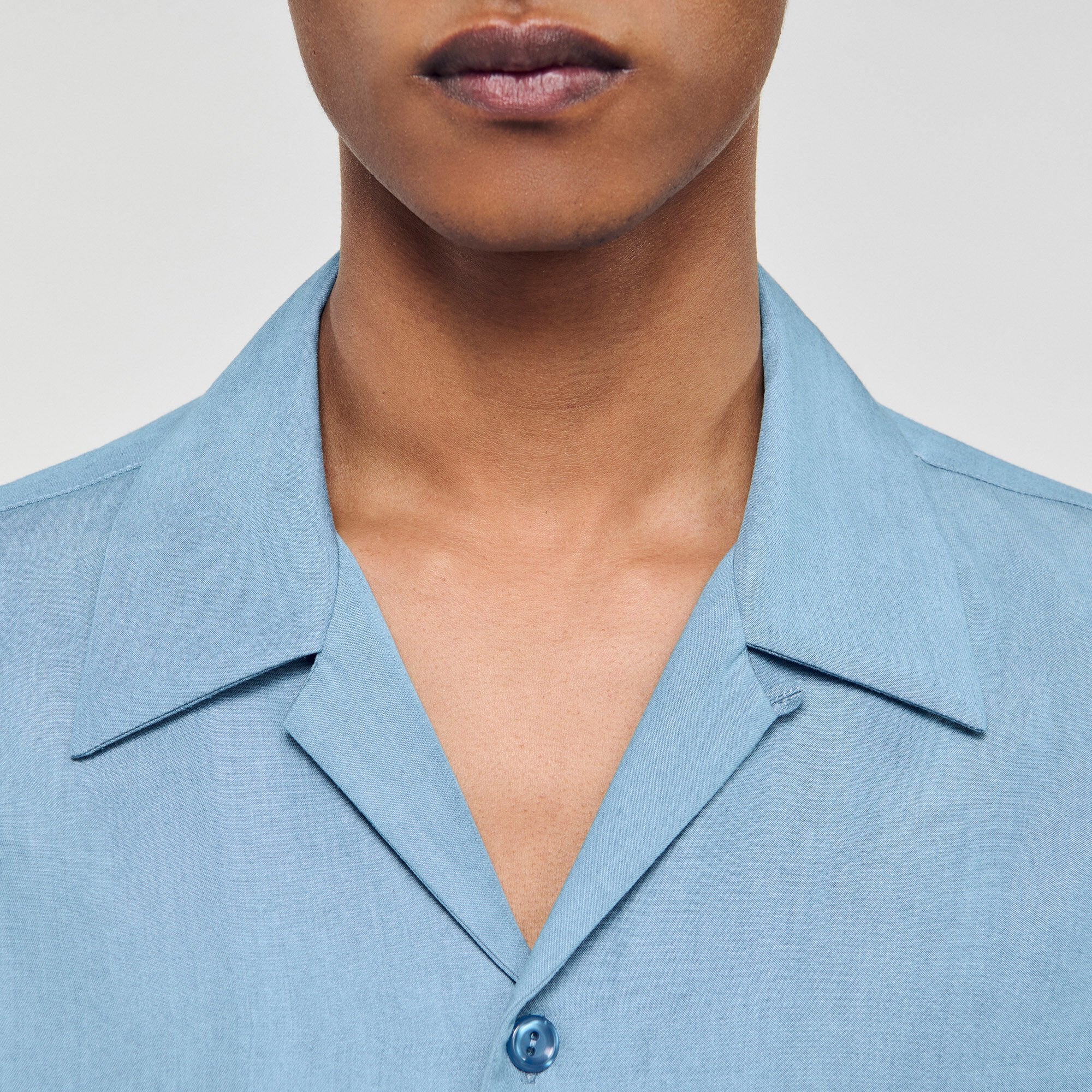 Short-sleeved shirt Chambray Sandro Men