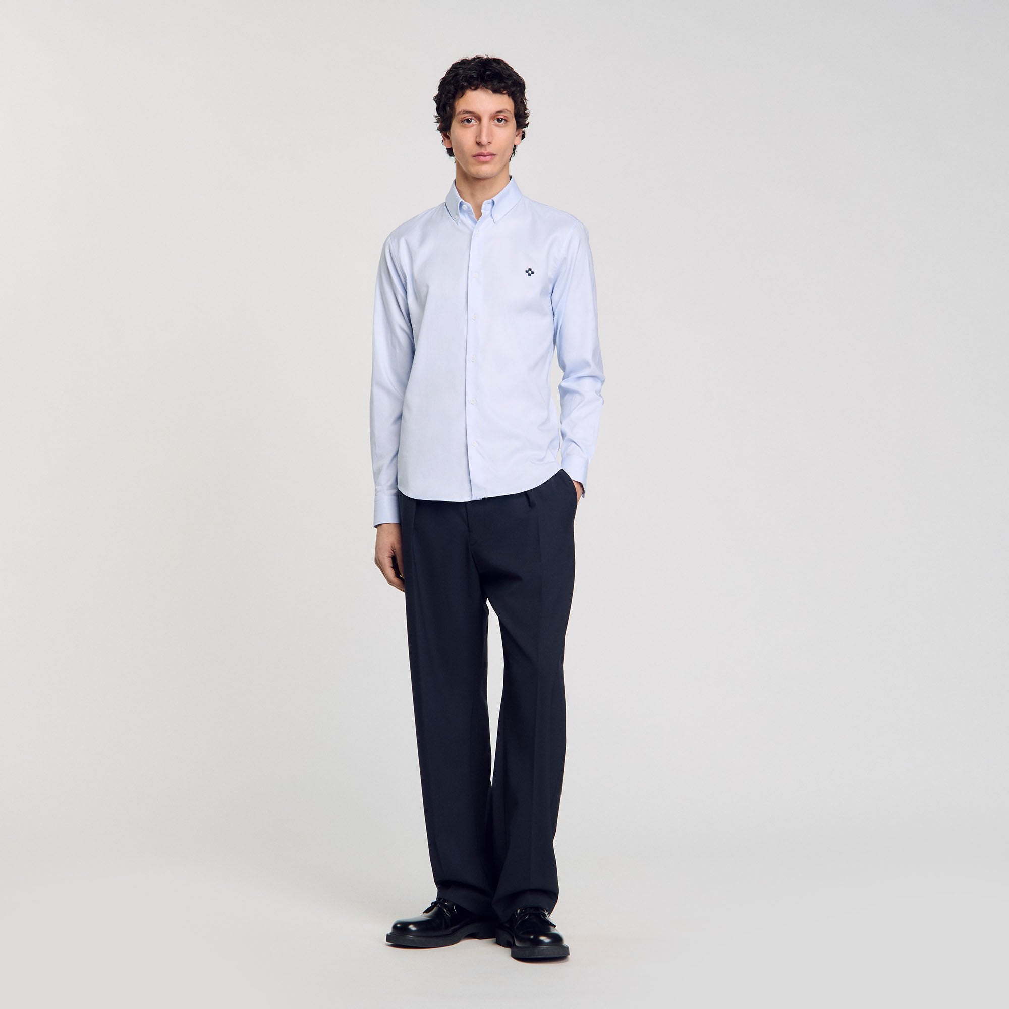 Cross patch shirt Blue Sky Sandro Men