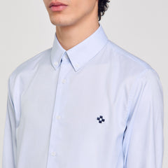 Cross patch shirt Blue Sky Sandro Men