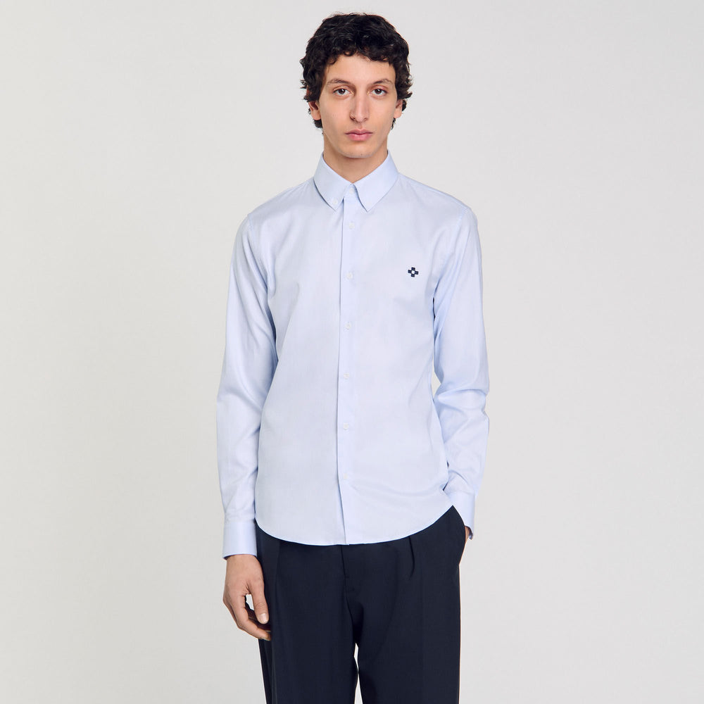 Cross patch shirt Blue Sky Sandro Men