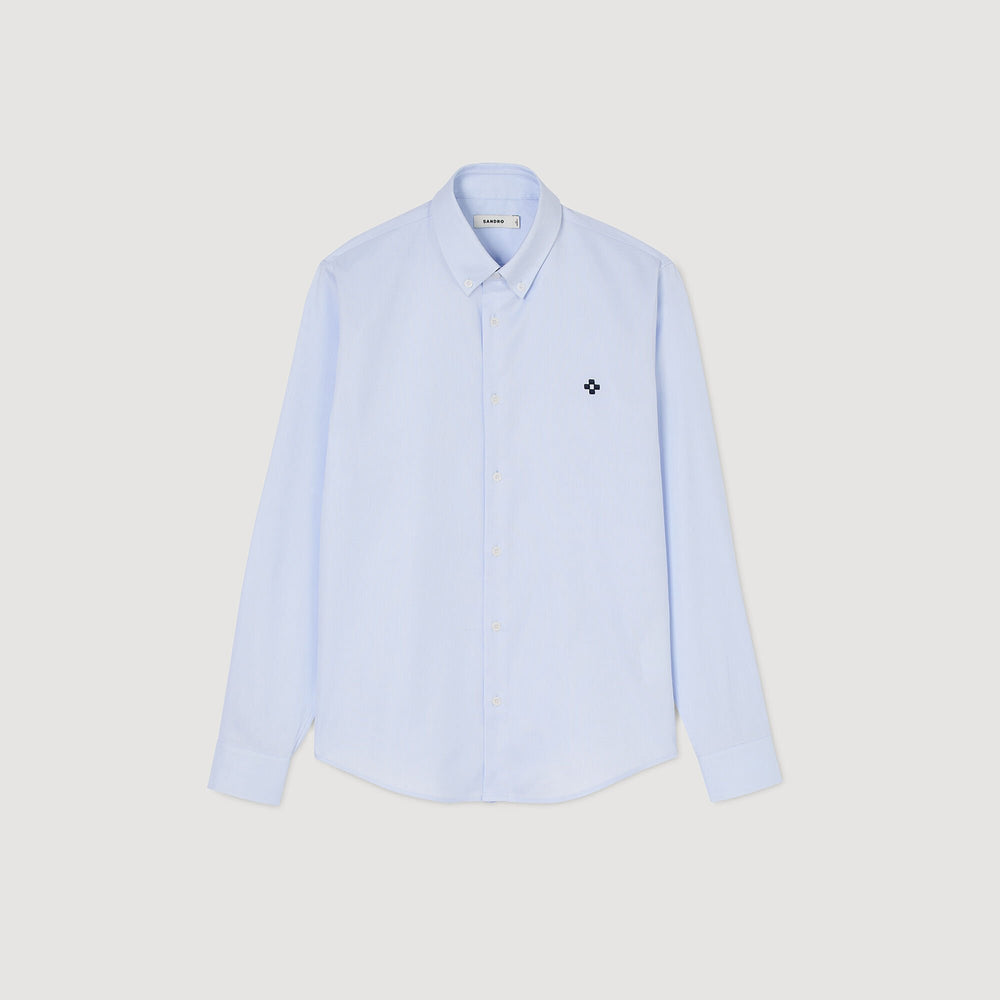 Cross patch shirt Blue Sky Sandro Men