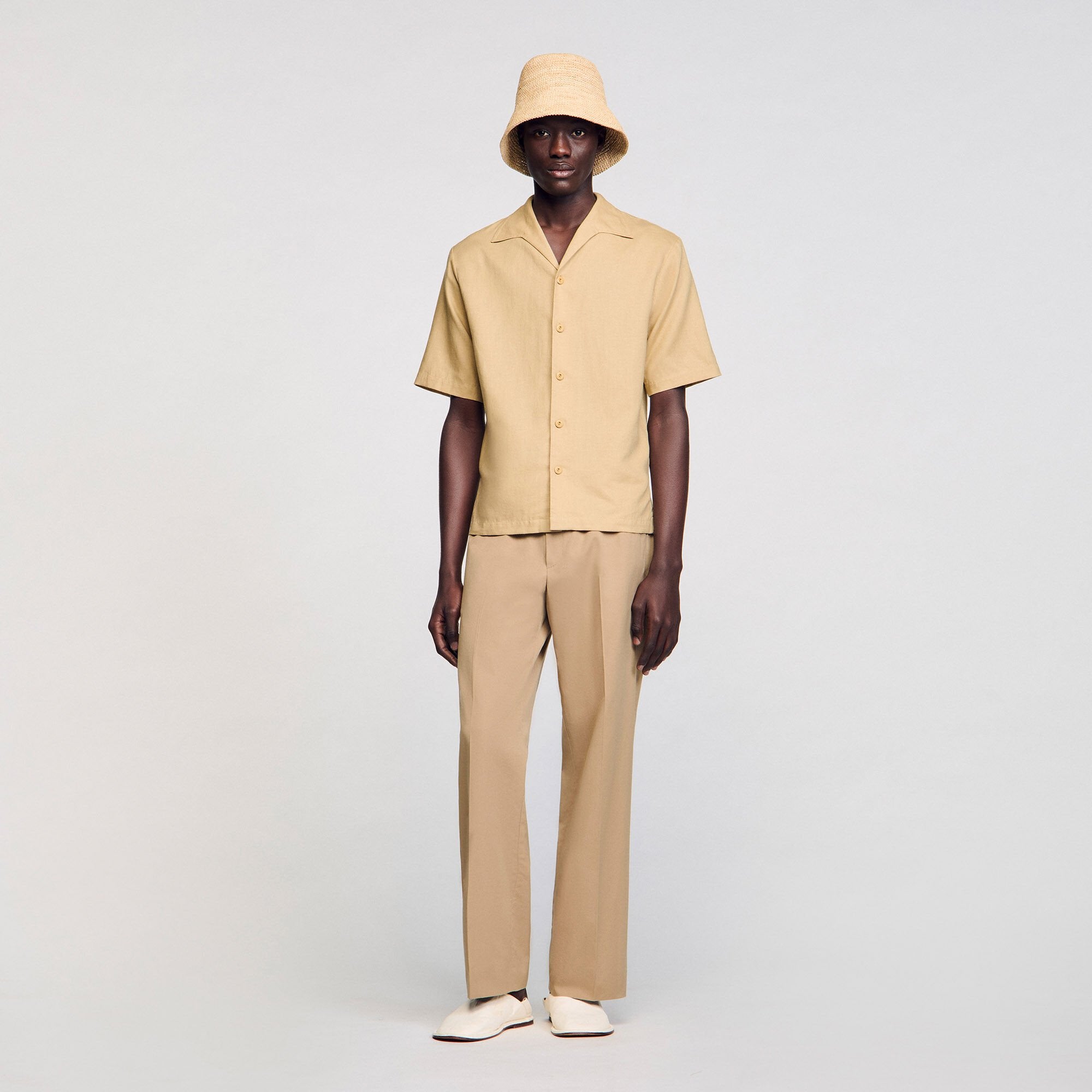 Cotton and linen shirt Nut Sandro Men