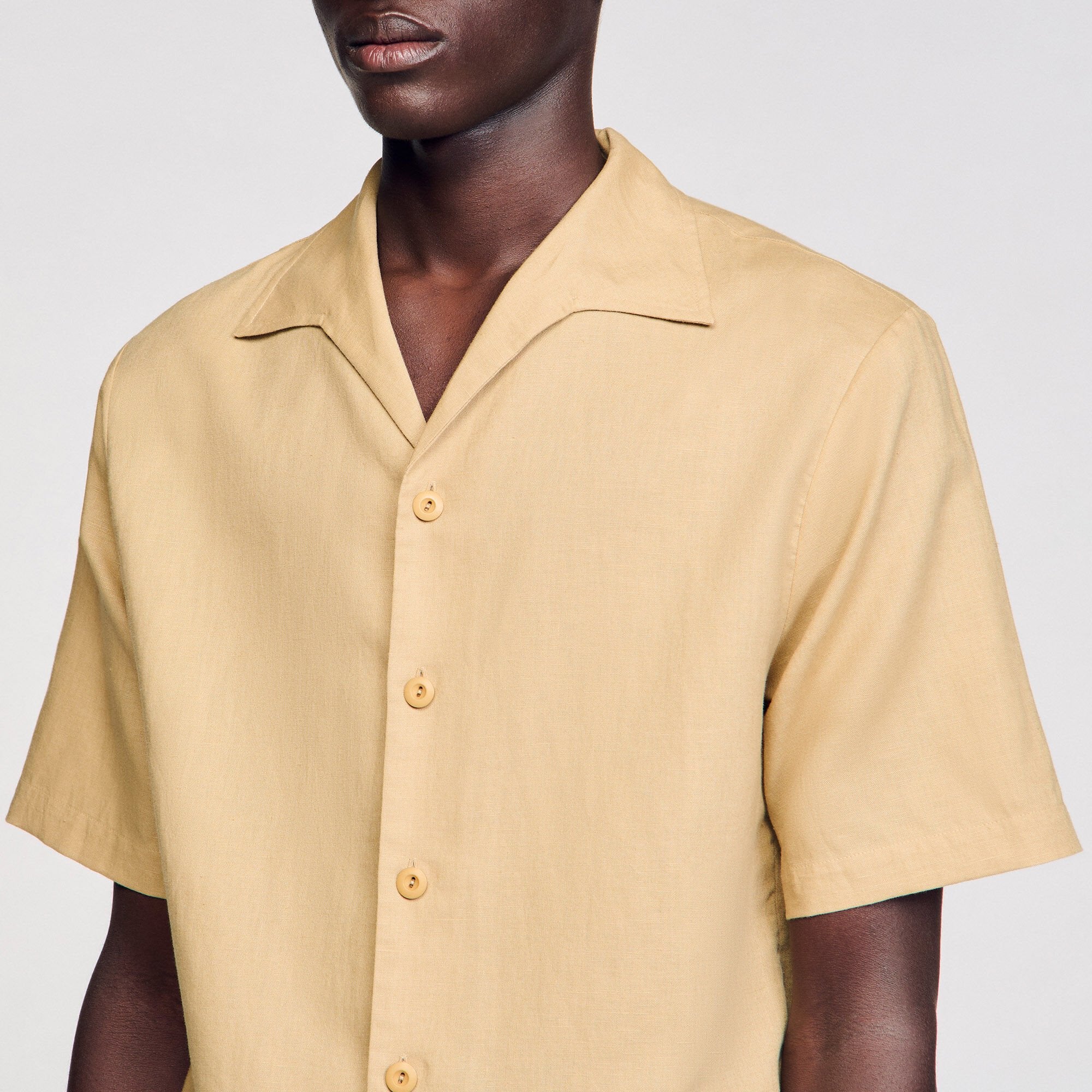 Cotton and linen shirt Nut Sandro Men