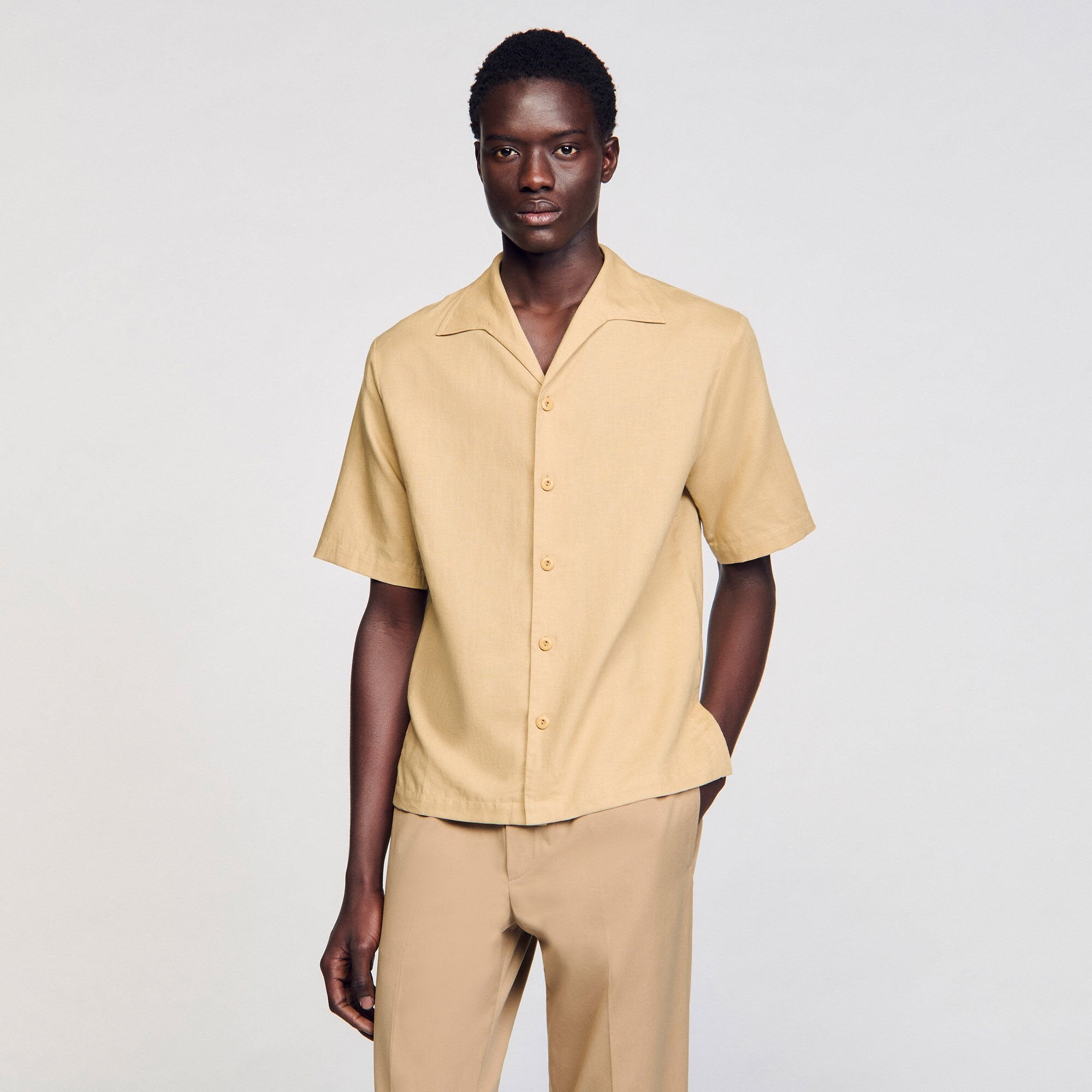 Cotton and linen shirt Nut Sandro Men
