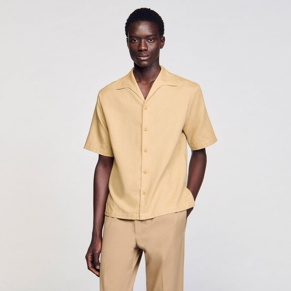 Cotton and linen shirt Nut Sandro Men