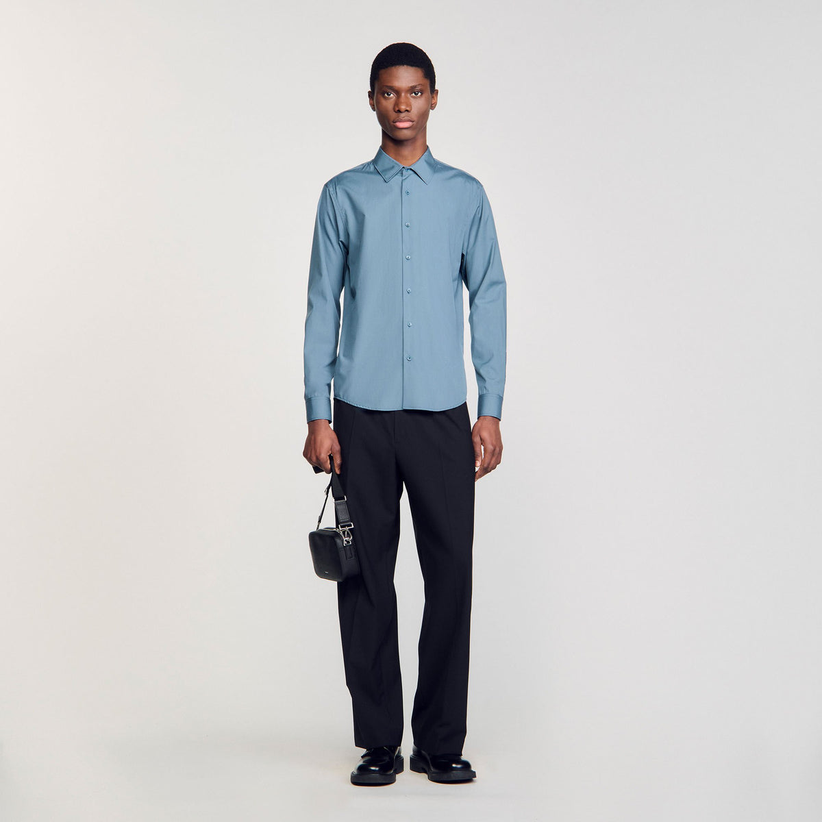 Plain shirt Thunderstorm Blue Sandro Men