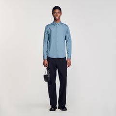 Plain shirt Thunderstorm Blue Sandro Men