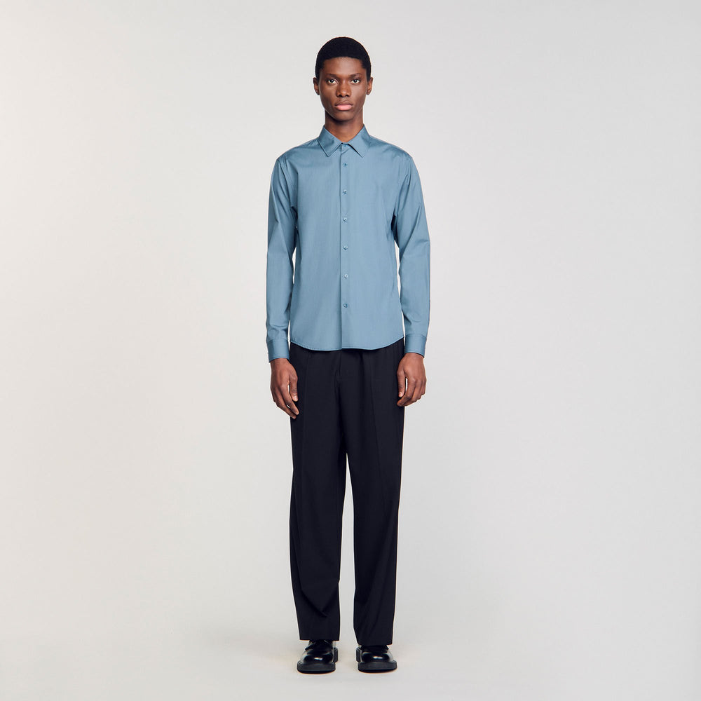 Plain shirt Thunderstorm Blue Sandro Men