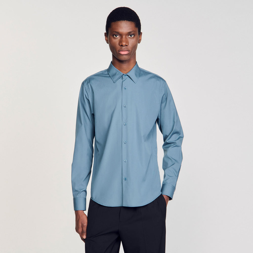 Plain shirt Thunderstorm Blue Sandro Men