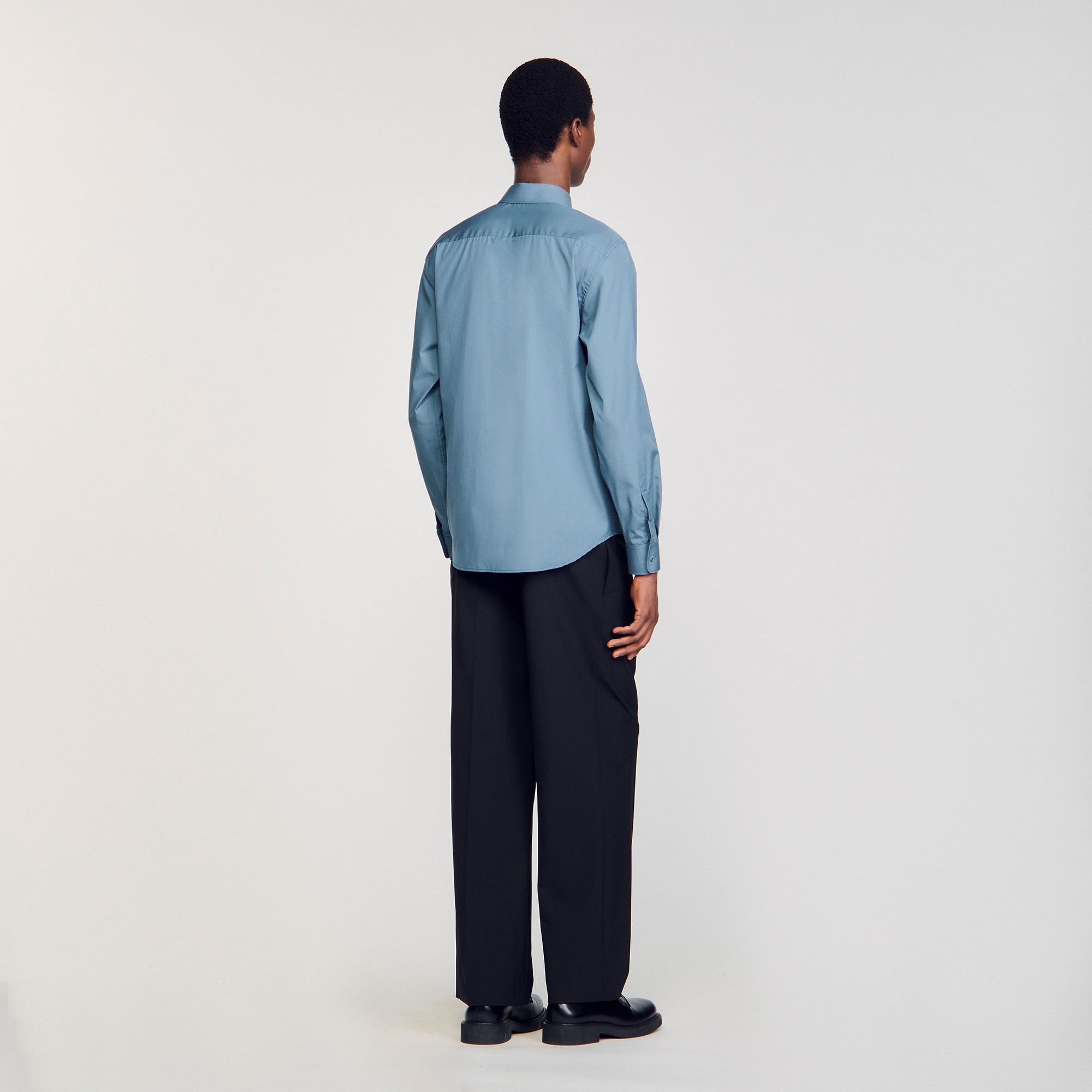 Plain shirt Thunderstorm Blue Sandro Men