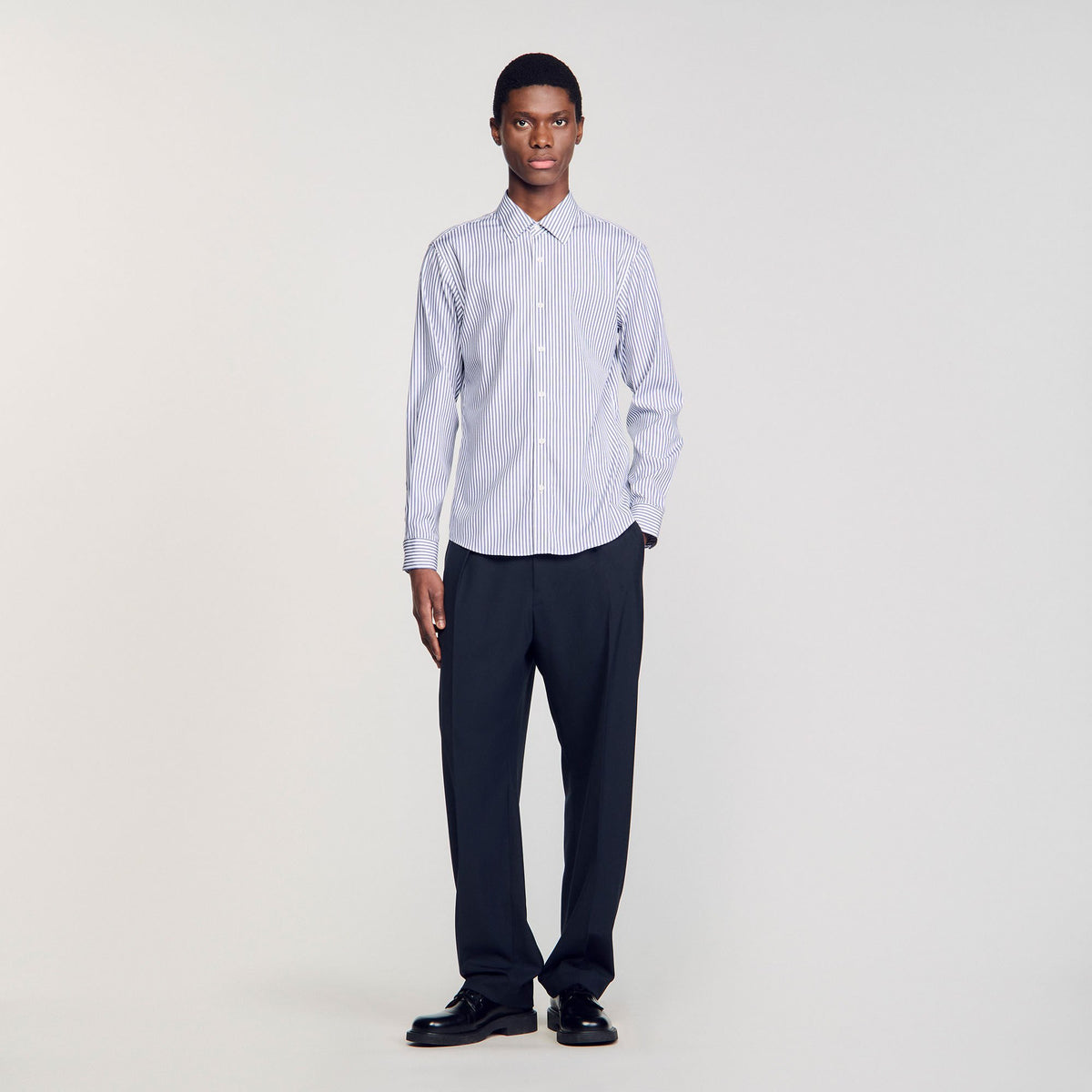 Striped shirt Midnight Blue Sandro Men