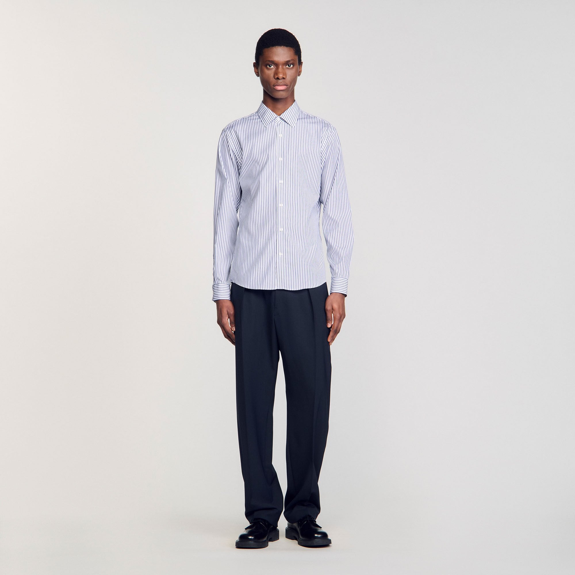 Striped shirt Midnight Blue Sandro Men