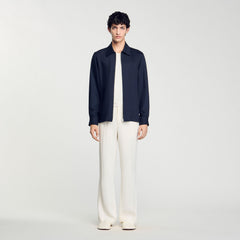 Zip-up shirt Midnight Blue Sandro Men