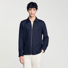 Zip-up shirt Midnight Blue Sandro Men