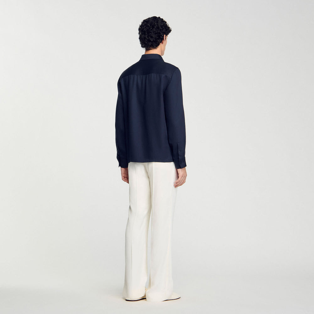Zip-up shirt Midnight Blue Sandro Men