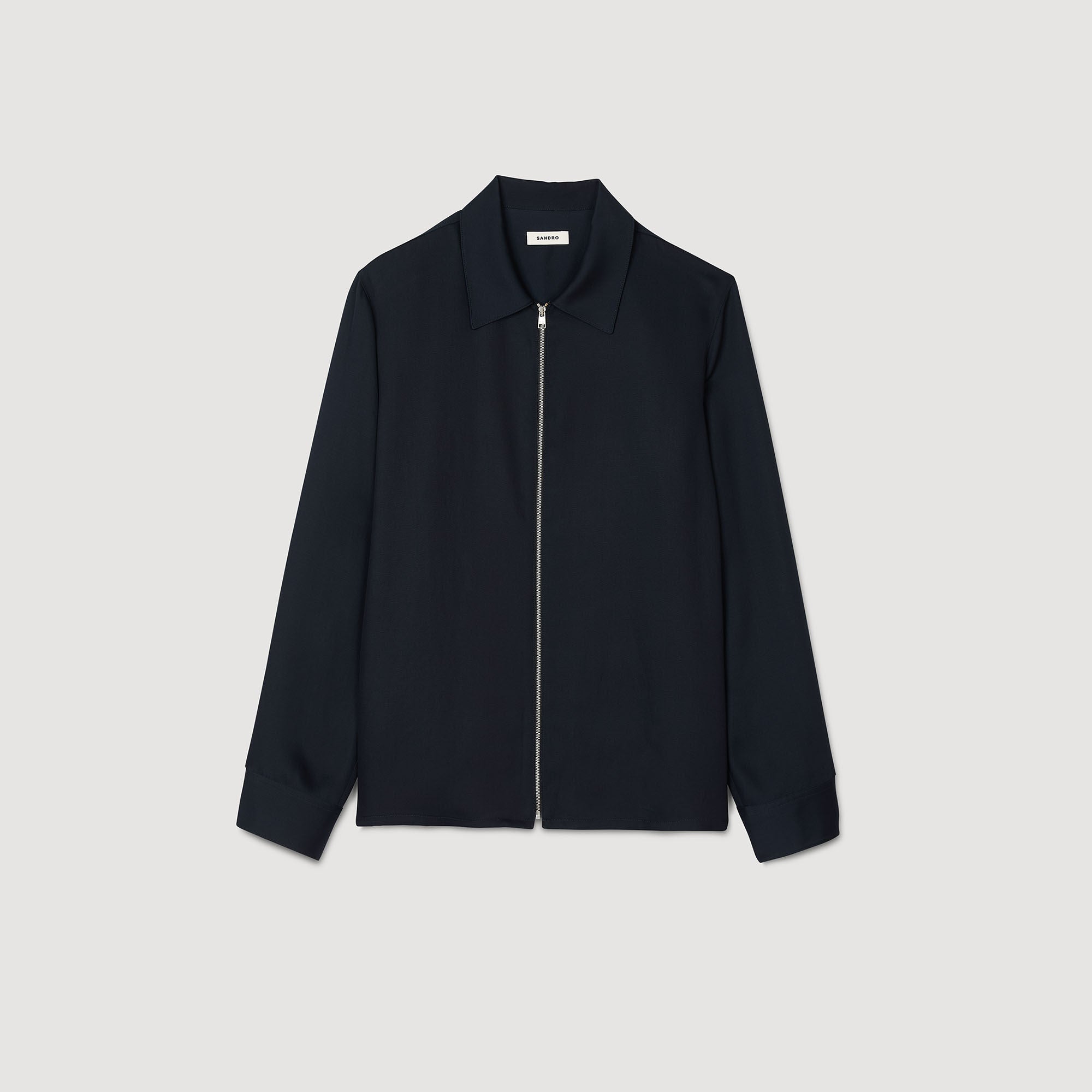 Zip-up shirt Midnight Blue Sandro Men