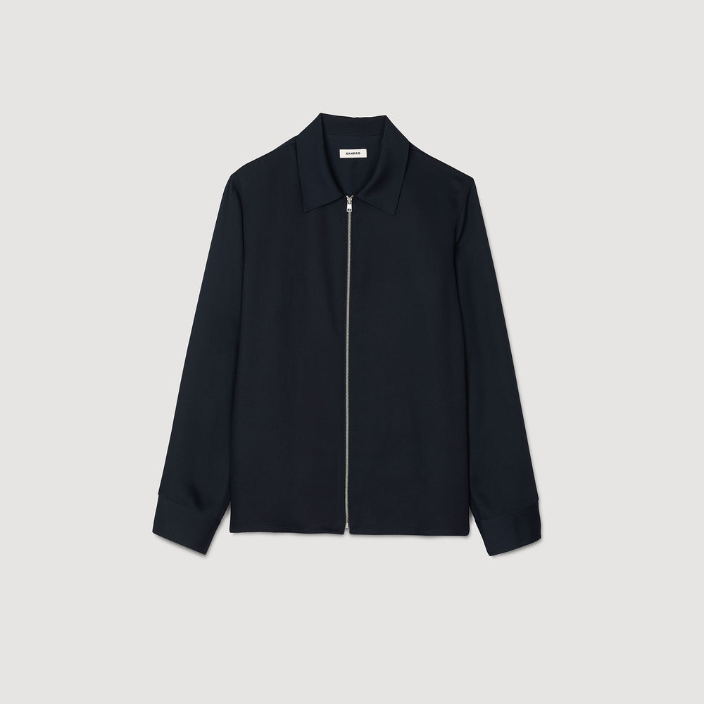 Zip-up shirt Midnight Blue Sandro Men