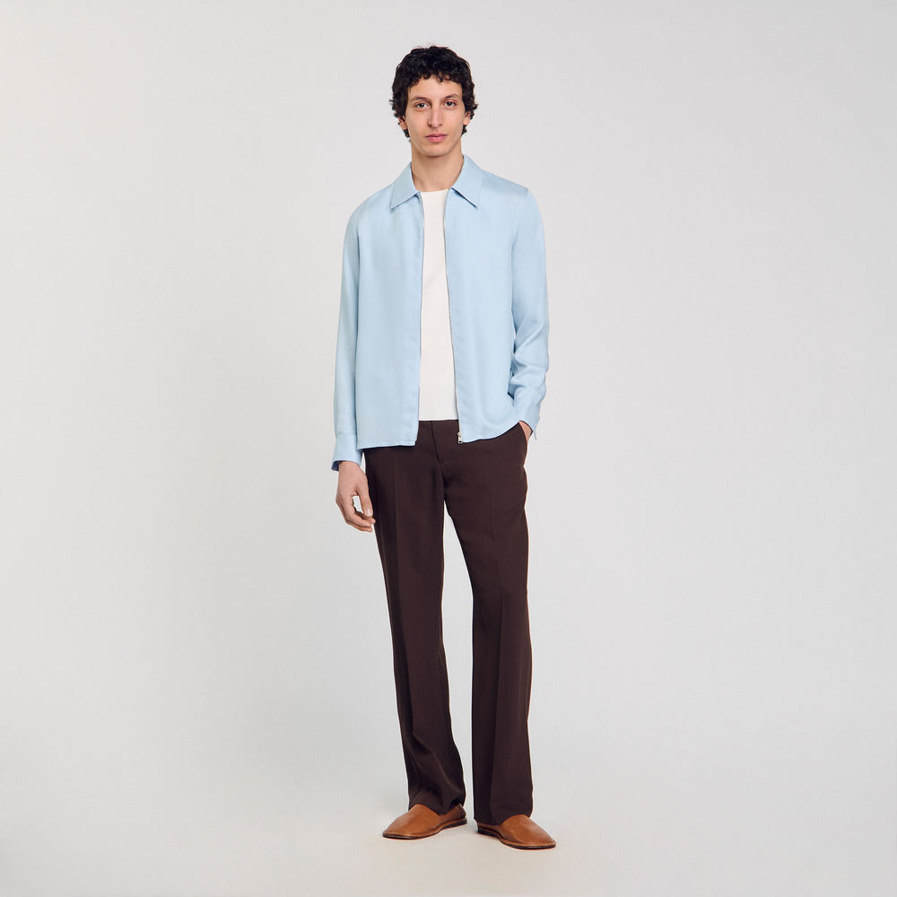 Zip-up shirt Blue Sky Sandro Men