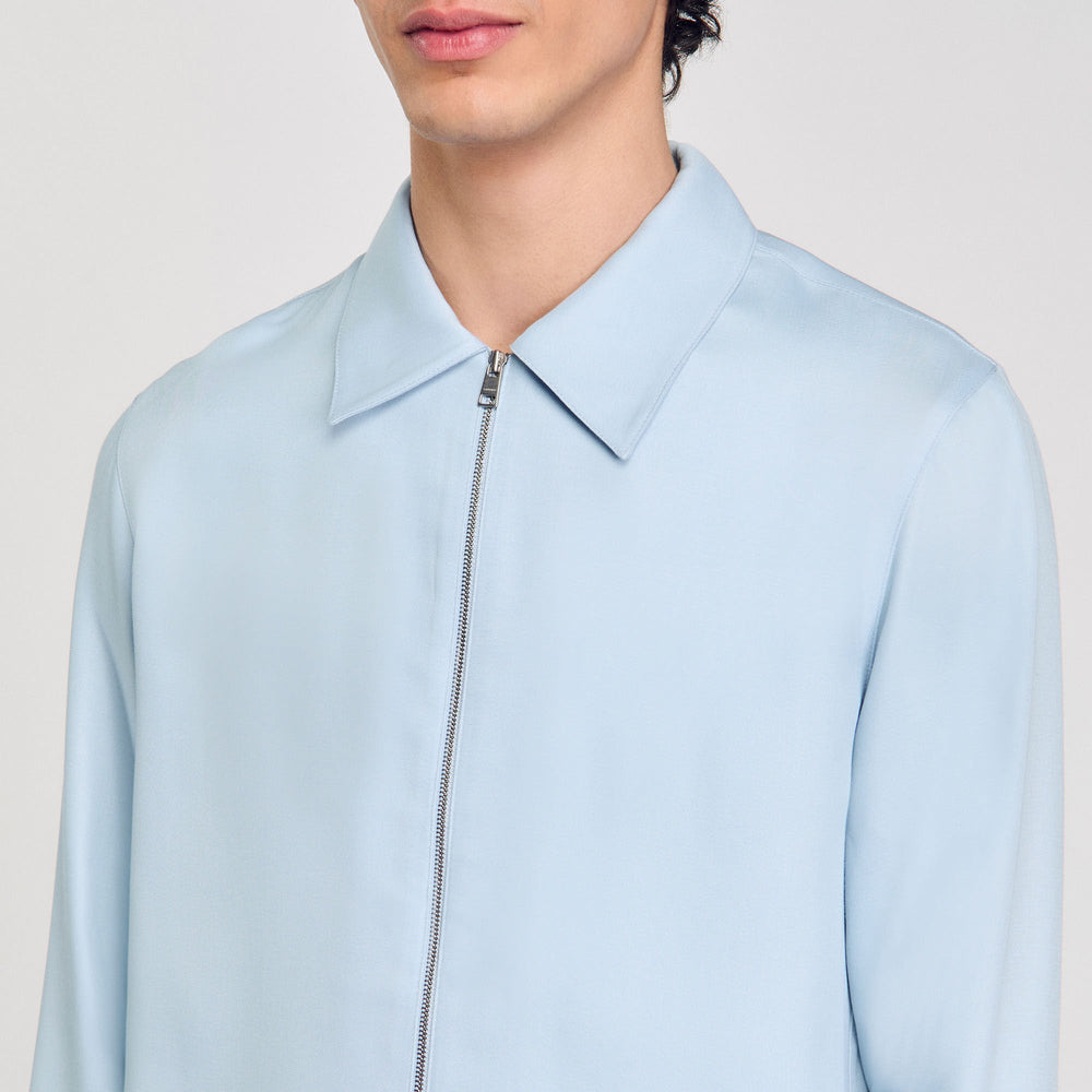 Zip-up shirt Blue Sky Sandro Men