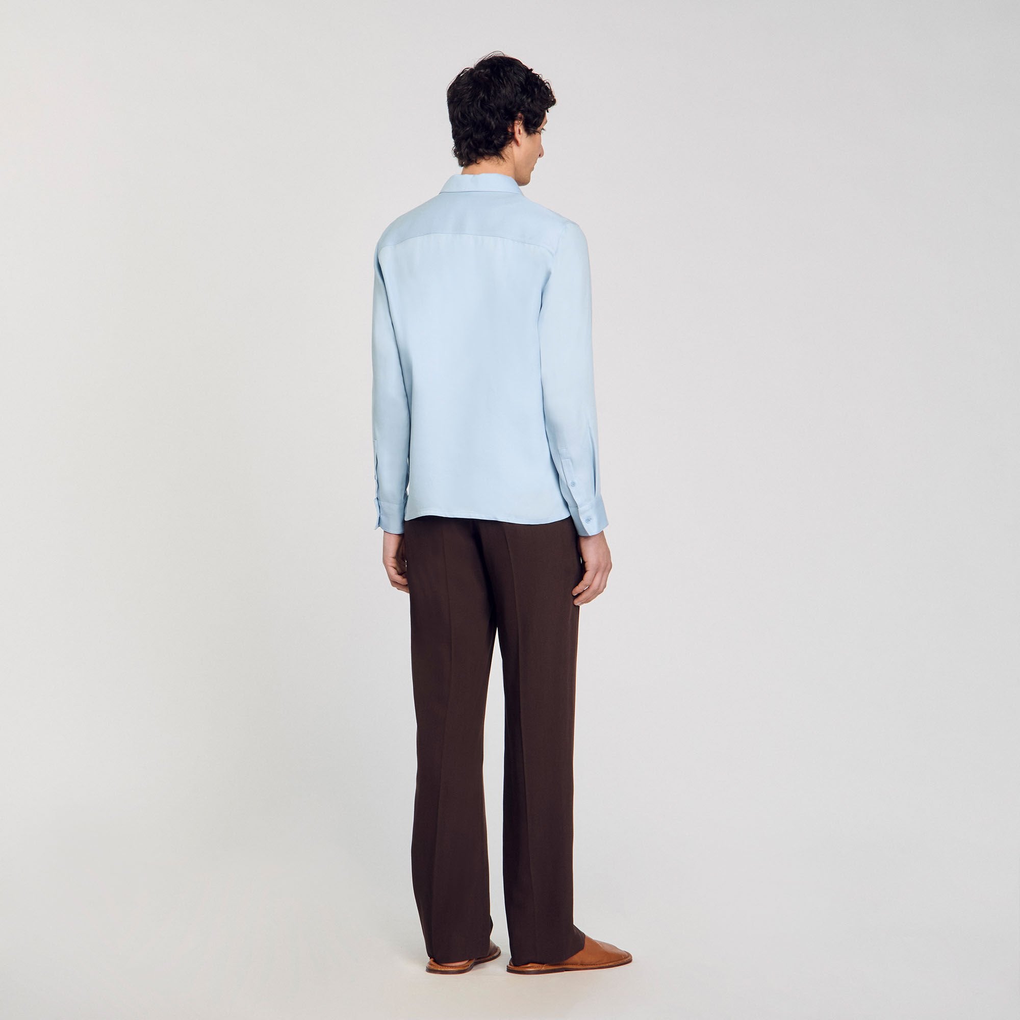 Zip-up shirt Blue Sky Sandro Men