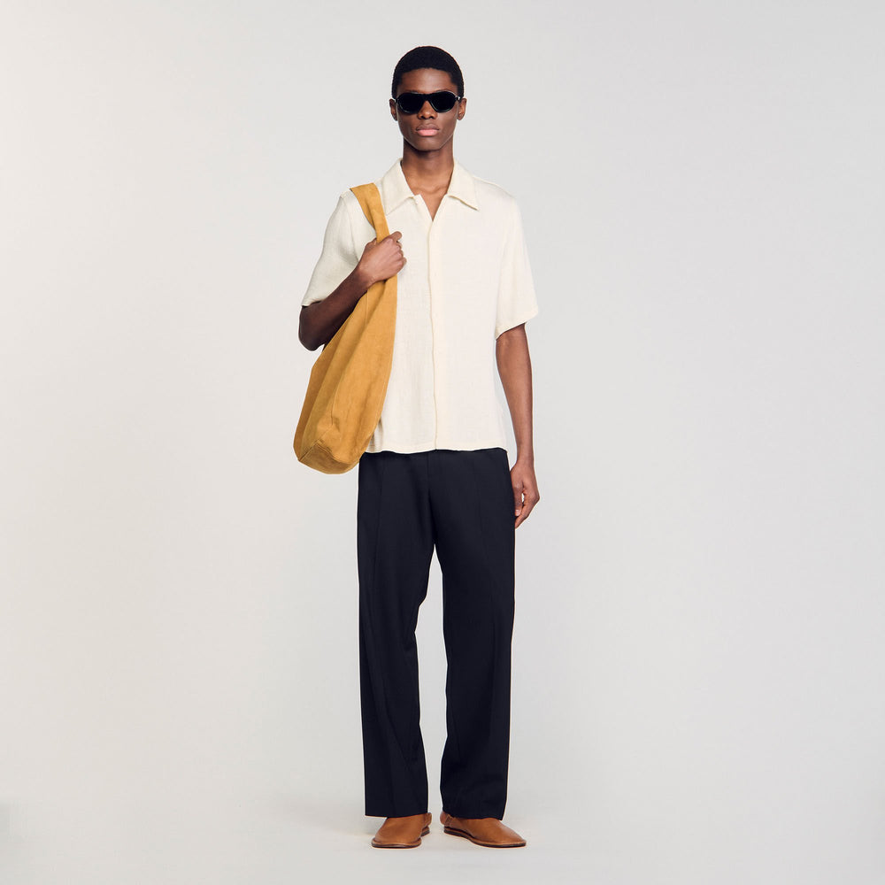 Crinkled shirt Optic White Sandro Men