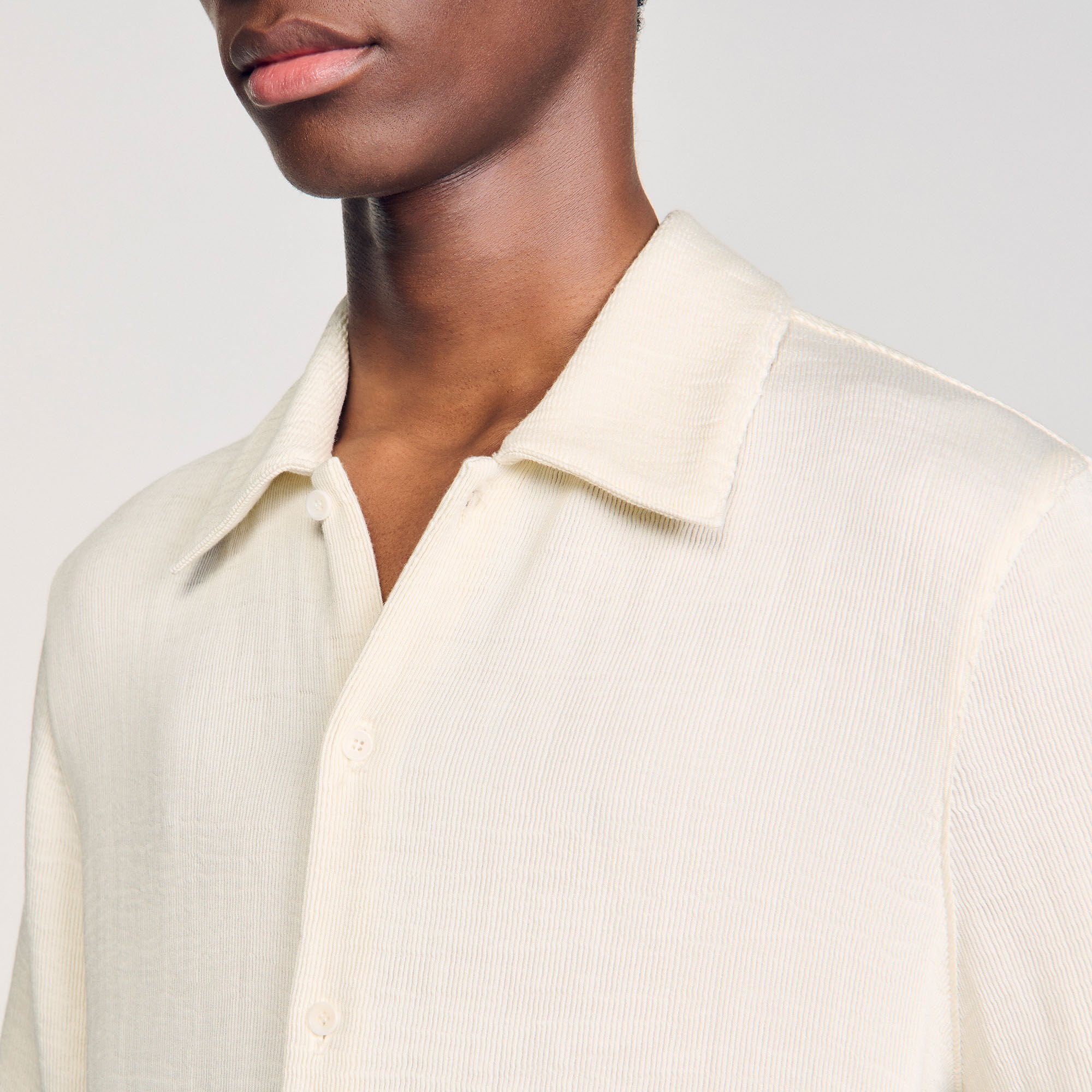 Crinkled shirt Optic White Sandro Men