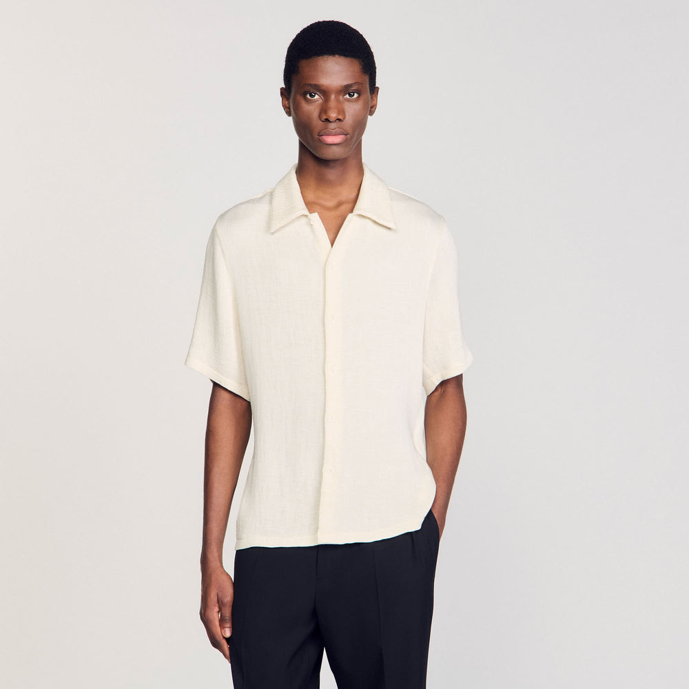 Crinkled shirt Optic White Sandro Men