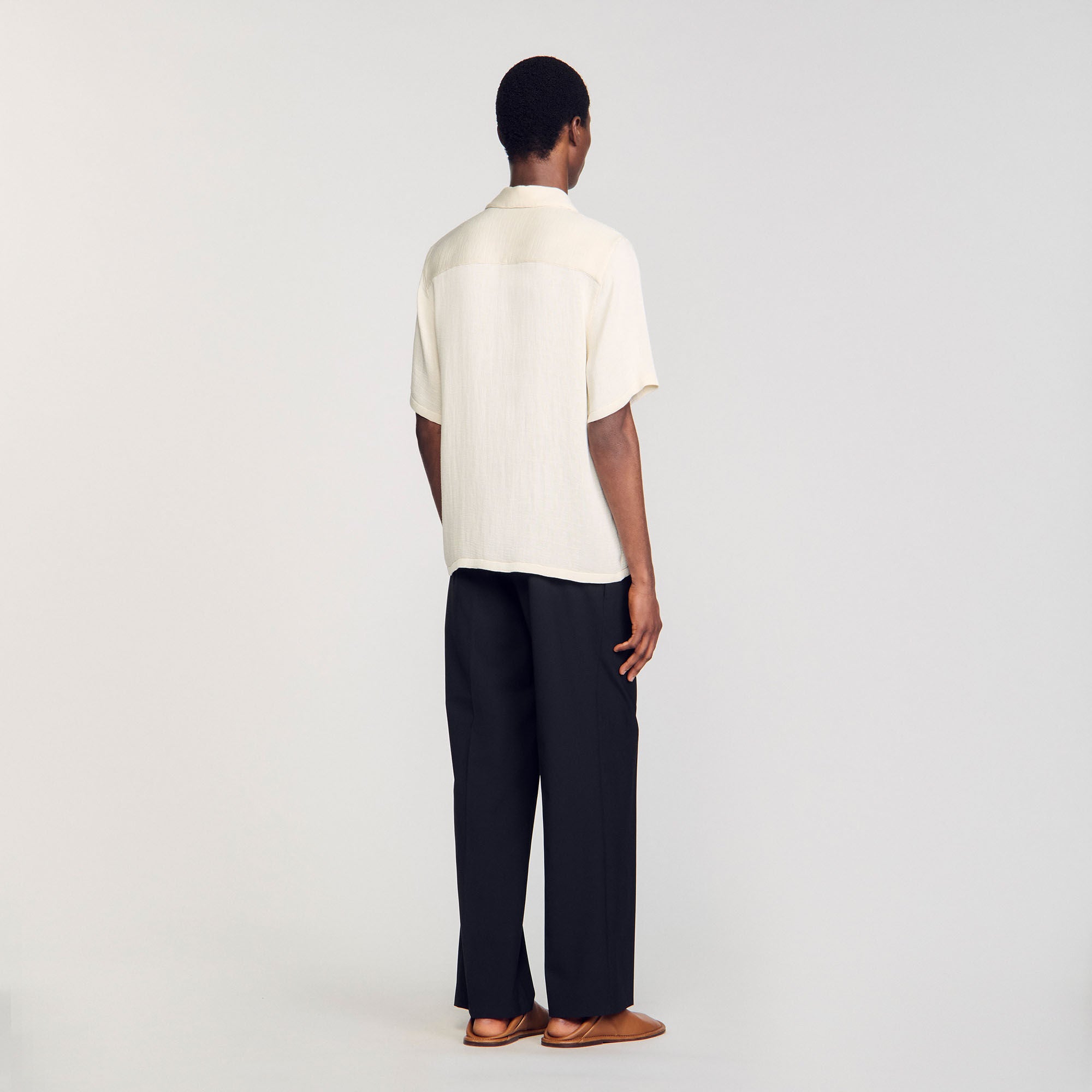 Crinkled shirt Optic White Sandro Men