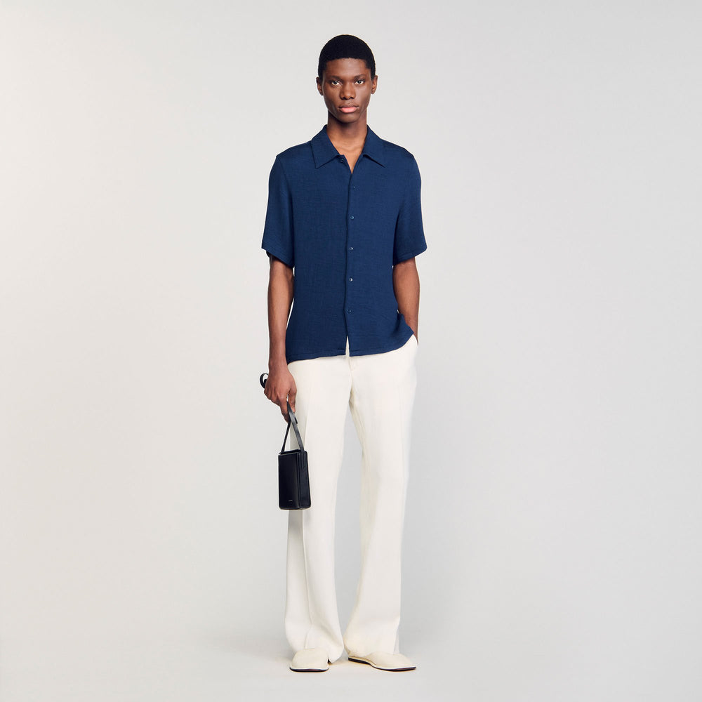 Crinkled shirt Royal Blue Sandro Men